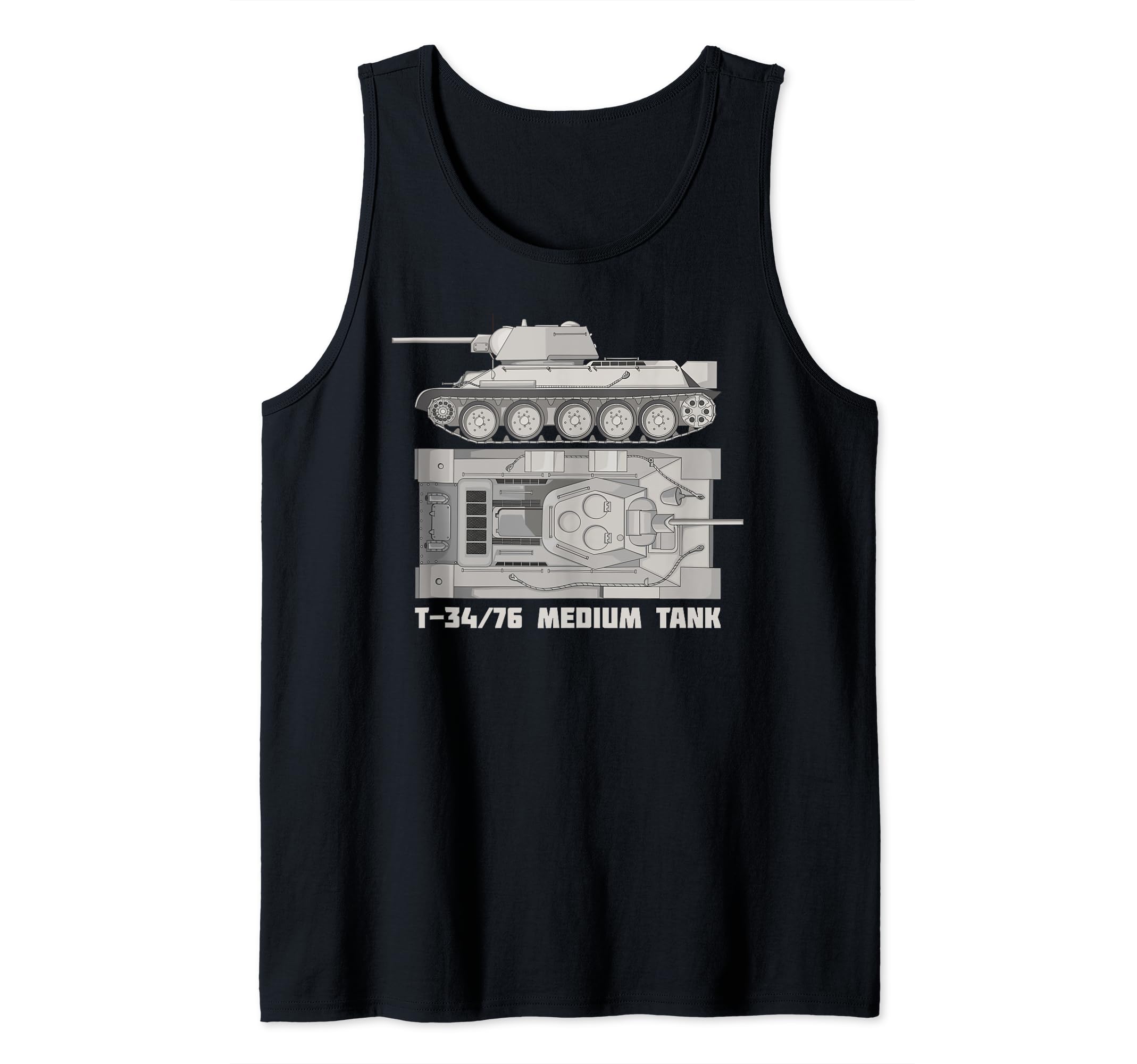 T 34 76 Russian WW2 Tanks Diagram Tank Top