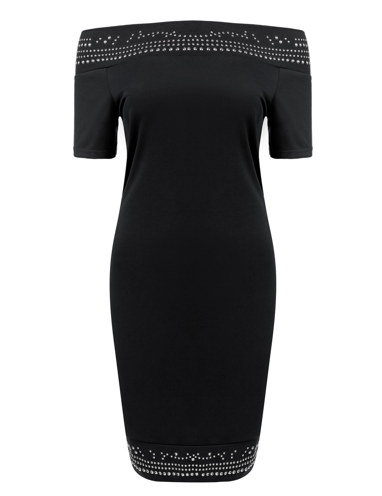 Zeagoo Women Sexy Short Sleeve Off Shoulder Little Black Party Pencil Dress