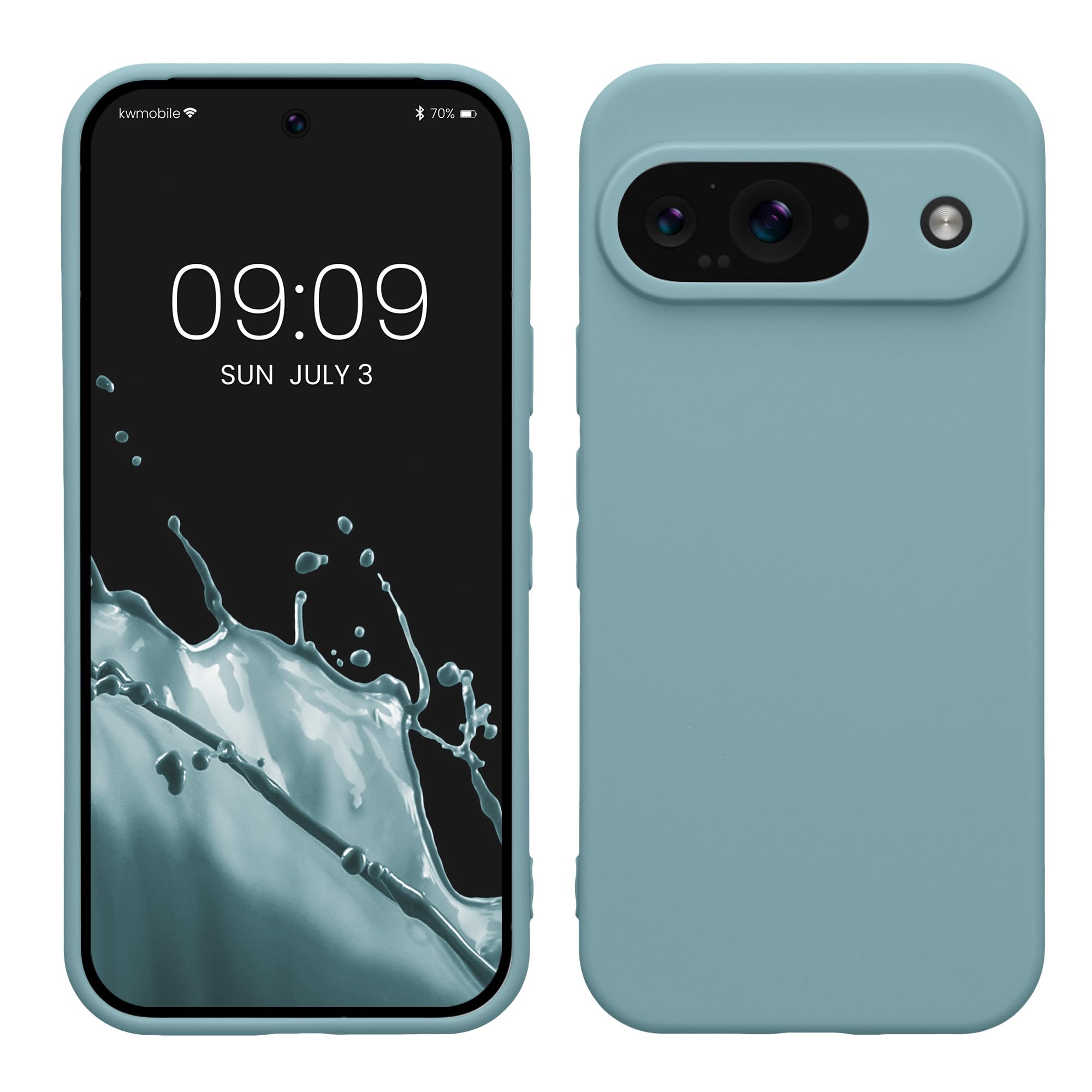 kwmobile Case for Google Pixel 9 Case - Protective Slim TPU Phone Cover - Soft Matte Finish - Antique Stone — image 1