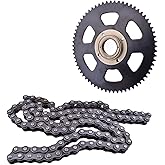 Doinal 35# Sprocket Rear with Chain 108 Links Replacement for Razor Dirt Bike MX350 MX650 SX500 Accessories 65 Teeth Sprocket with Electric Bike Flywheel Adapter