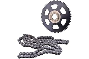 Doinal 35# Sprocket Rear with Chain 108 Links Replacement for Razor Dirt Bike MX350 MX650 SX500 Accessories 65 Teeth Sprocket with Electric Bike Flywheel Adapter