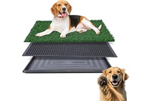 FluffyDream Artificial Grass for Dog Potty – 20x30 inch,Strong Absorbency Grass Pad with Tray,Dog Litter Box Potty Training Pad for Indoor Apartment Balcony (Large)