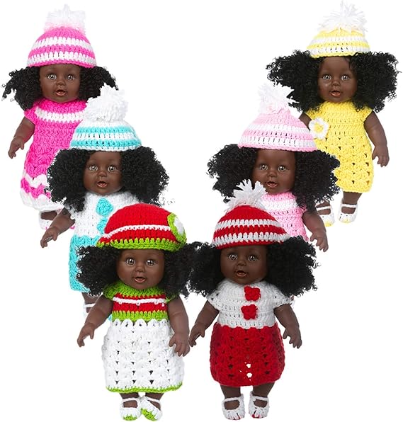 FACAIA Black Girl Dolls African Black Baby Cute Curly