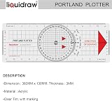 Liquidraw Portland Course Plotter with Marine Protractor and 8" Brass Divider view 2