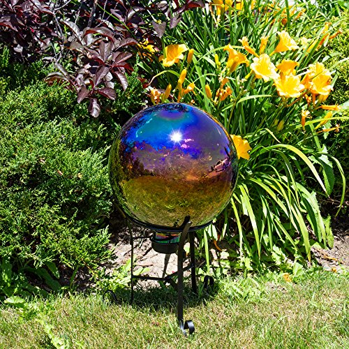 CTG, Mirror Finished Gazing Ball with Metal Stand, 10 inches