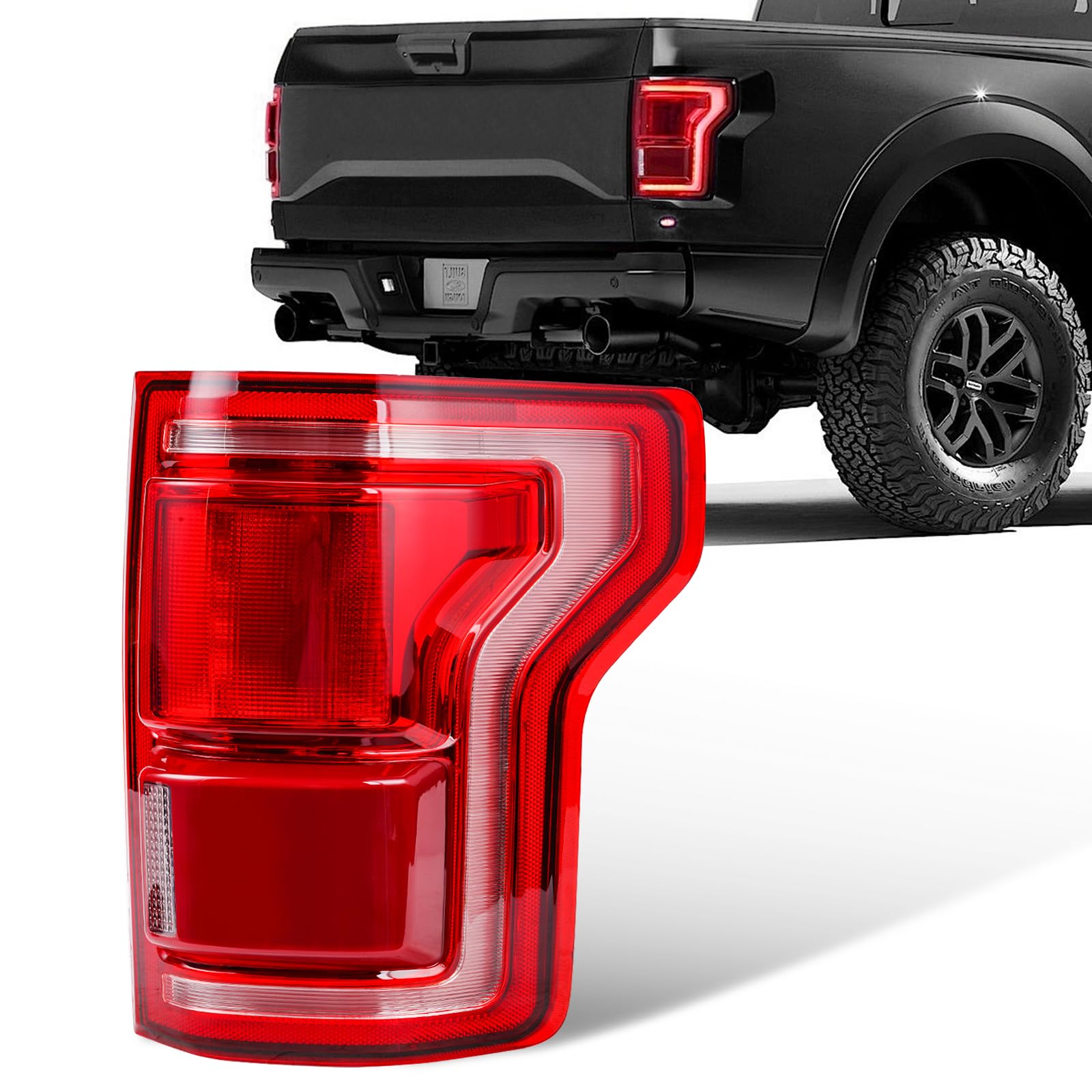 Photo 1 of Autoverve Tail Lights Fit Ford F150 F-150 2015 2016 2027 Rear LED Brake Back Cover Taillights with Blind Spot Assembly Right Passenger Side HL3Z-13404-D HL3Z13404D HL3Z-13404-DCP(Module NOT Included)