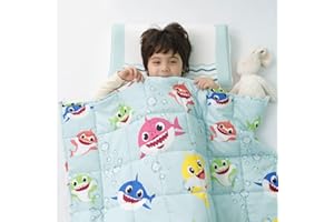 Insugar Weighted Blanket, 3lbs Cooling Heavy Throw Blanket,Soft and Cozy Children Weighted Blanket for Bedding, Green Shark, 