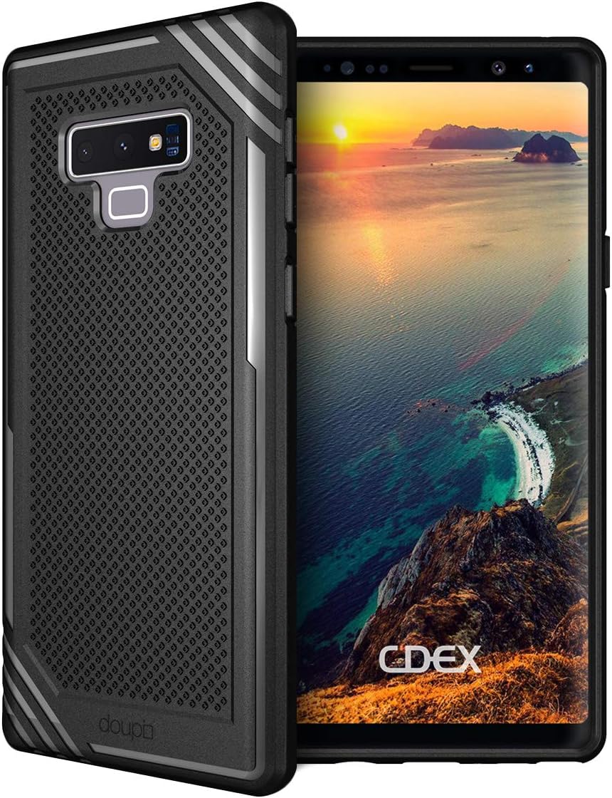 doupi Fashion Armor Case for Samsung Galaxy Note 9 - Design Slim Protective Bumper Cover, black