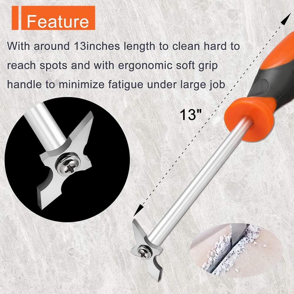 Grout Removal Tool, Caulking Removal Tool, Grout Cleaner, Scraper, Scrubber Brush, Tile Joint Cleaning Brush, Remove Grout or Cleaning for Tile Joints and Seams or Corner - - 