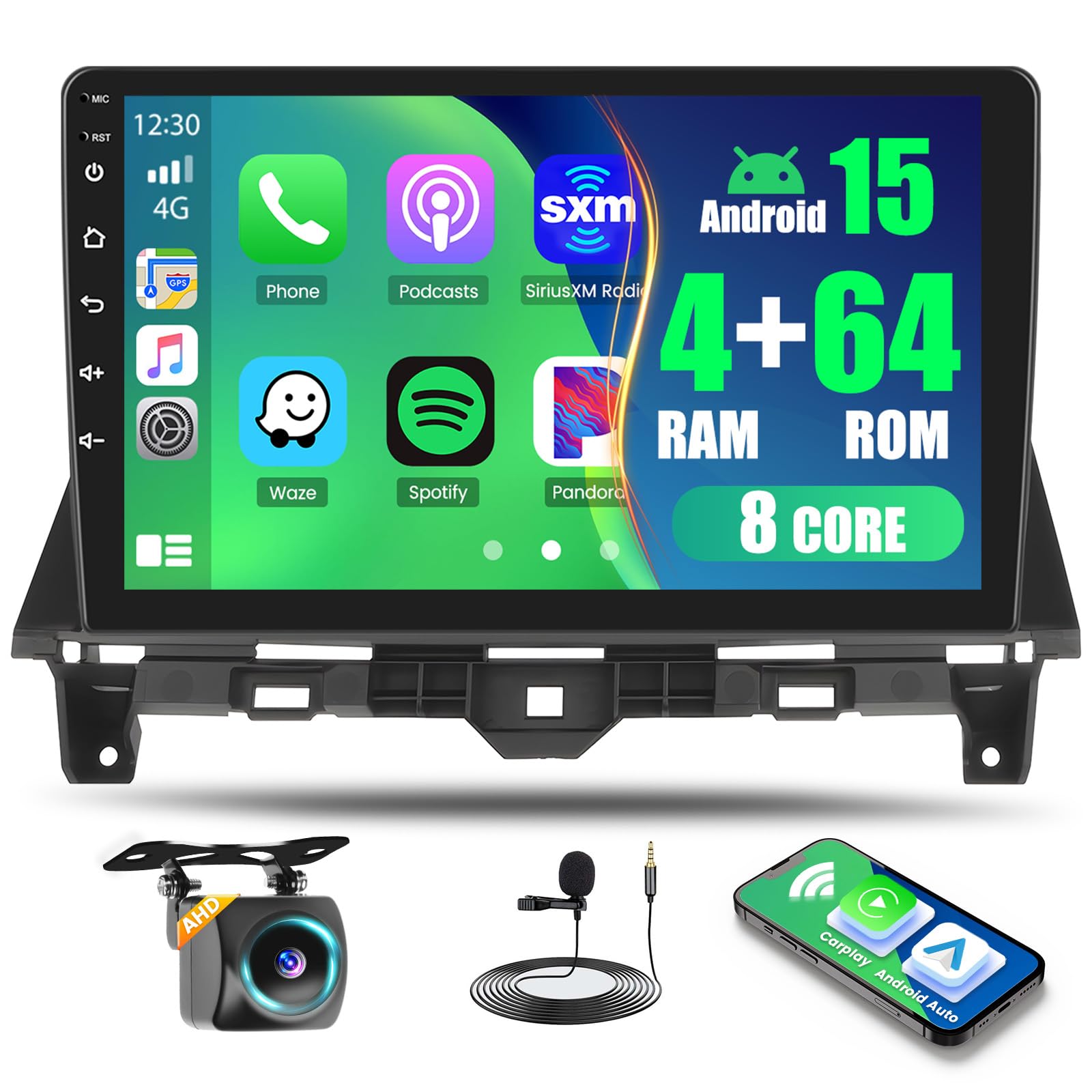 Photo 1 of [8-Core 4+64G] Android 15 Car Stereo for 2008-2013 Honda Accord, Hikity 10.1 Inch Touch Screen Radio with Wireless Carplay Android Auto, Bluetooth GPS WiFi 32EQ/DSP/FM/RDS SWC, AHD Backup Cam+Mic