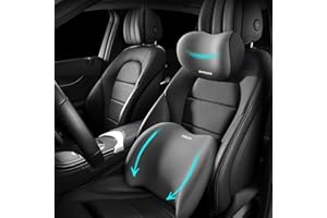 AZNZKEZHU 2025 Car Headrest & Lumbar Support Cushion, Car Lumbar Support Pillow and Neck Pillow Kit, Ergonomic Seat Headrest and Backseat for Neck Back Pain Relief (Gray)