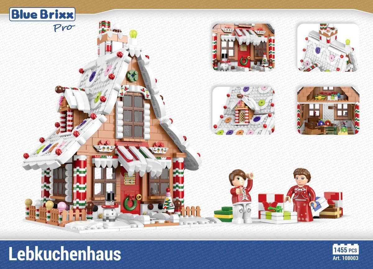 BlueBrixx Pro Lebkuchenhaus – Klemmbaustein-Set bestehend aus 1455 Bauelementen – Artikel-Nr. 108003 – Kompatibel mit Klemmbausteinen Anderer Hersteller 2