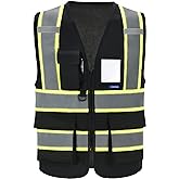 AYKRM 11 color High Vis Reflective Safety Vest for Women Men Pocket Zipper ANSI/ISEA Standard