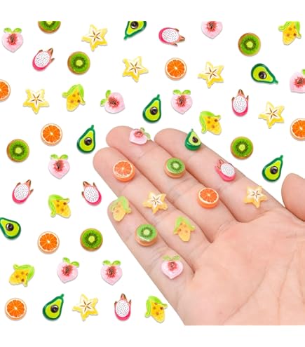 100 Mini Fruits En Résine - Décorations Miniatures Pour Maison De Poupée, Jardin Miniature, Projets DIY - Multicolores