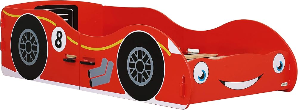 Kidsaw Red Racing Car Bed Frame 140x70cm for Toddlers & Juniors