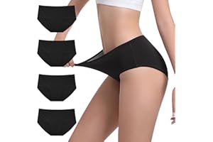 OEIOEI Women’s Underwear Soft Stretchy Full-Coverage Ladies Panties Breathable Briefs 4 Pack