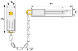 ABUS 39621 Lockable Door Chain Type SK78 Silver