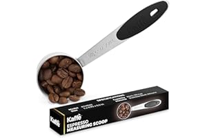 Kaffè Coffee Scoop (1/8 cup | 30ml) - Stainless Steel Coffee Measuring Spoon for Ground Coffee and Coffee Beans with Silicone Handle - 1/8 Teaspoon Measuring Spoons for Coffee - Coffee Accessories