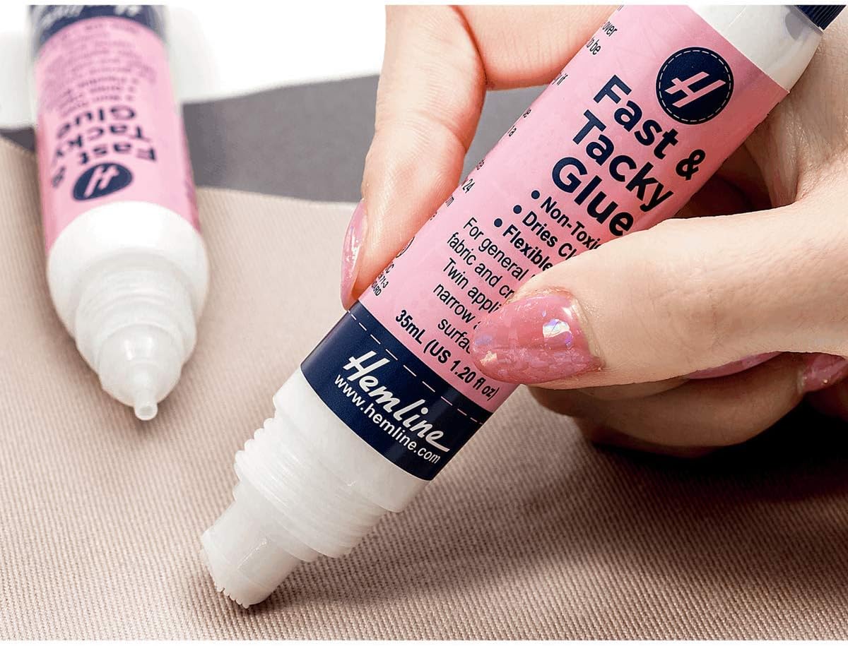 Hemline Fast & Tacky Fabric and Craft Glue Pen with Wide and Precision Tips
