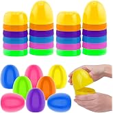 zsccxq 4'' Fillable Easter Eggs Empty Plastic Easter Eggs Colorful Bright Basket Stuffers for Hunt Surprise For Party Favor Easter Decorations Boys Girls(Multicolor, 12)