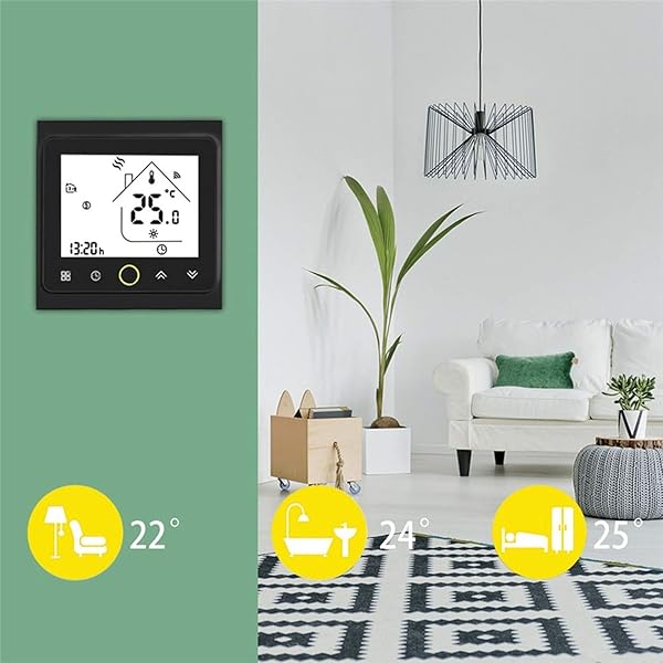 WiFi Smart Thermostat Temperaturregler fr Wasser elektrisch Fubodenheizung Wasser Gas Boiler Works mit Alexa Google Startseite BHT 002 GBLWWifiWhite
