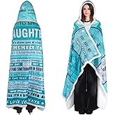 PresPF to My Daughter Gifts from Mom, Mother's Day Birthday Gift Sherpa Flannel Wearable Hoodie Blanket Gifts for Adult Daughter, Couch Blanket Hoodie Gift