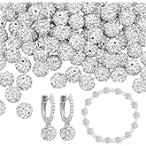 PH PandaHall 100pcs 8mm White Rhinestone Beads Clay Pave Disco Ball Round Diamond Clay Beads for Necklace Bracelet Jewelry Making Party Decoration
