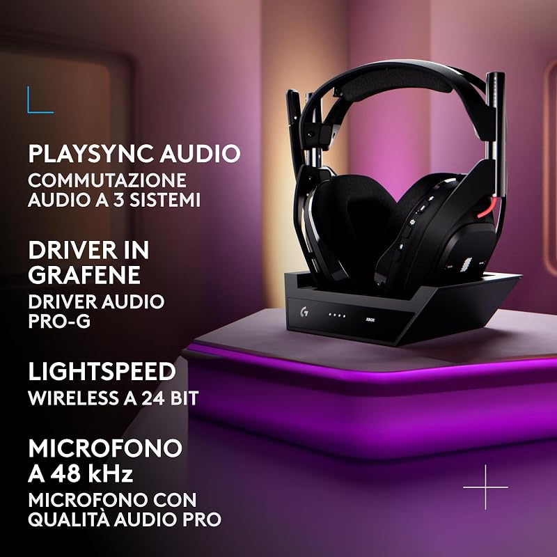 Astro A50 cuffia e microfono gaming wireless LIGHTSPEED + base