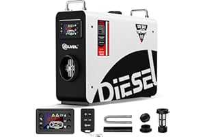 SILVEL Diesel Heater 8KW 12V/24V, All-in-One 4L Portable Diesel Air Heater with LCD Screen, Remote Control, Suitable for Car, Camper, RV, Truck, Garage, Shop, Boat, White