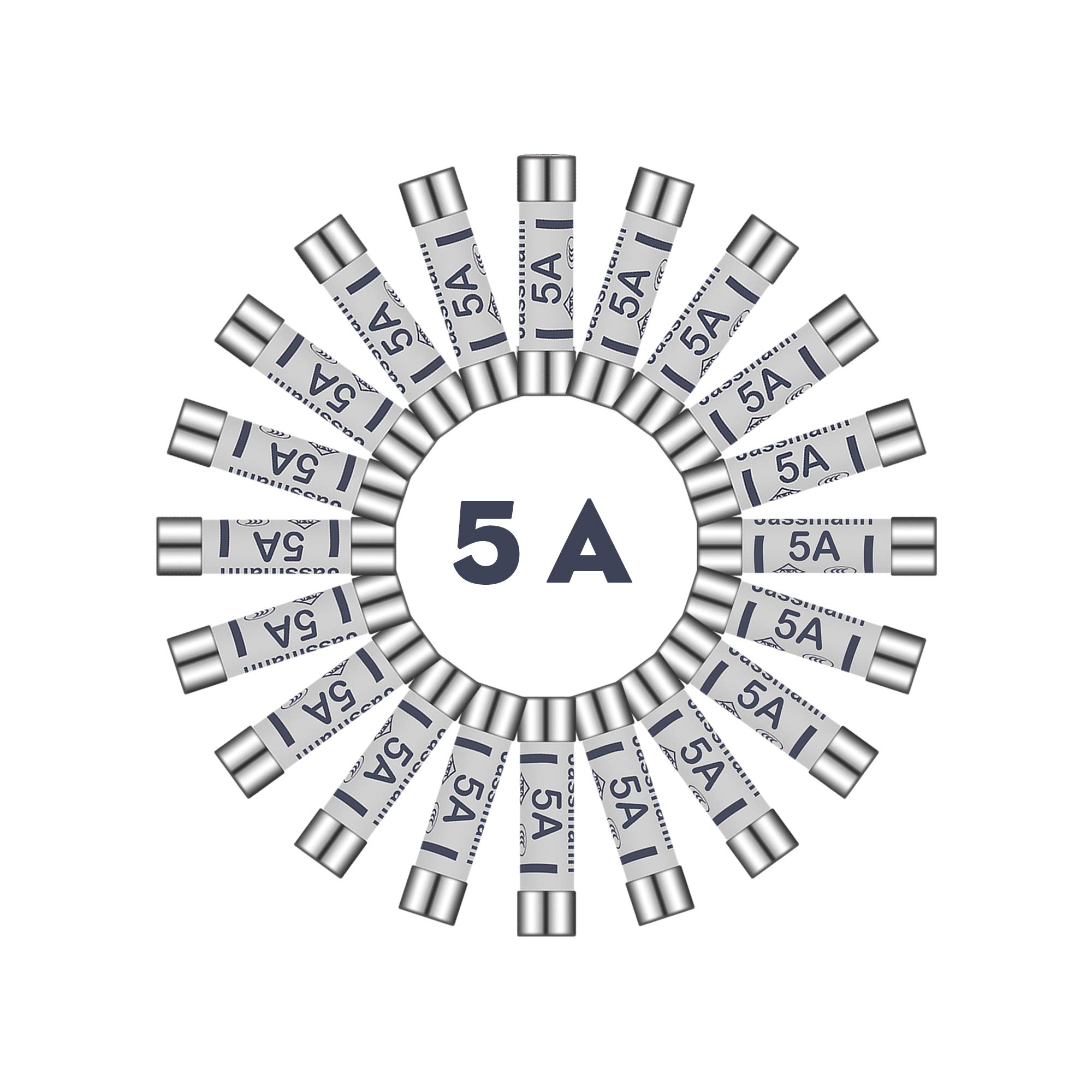 5AMP Domestic Fuses Plug Top Household Mains 5amp Cartridge Fuse [Pack of 100]