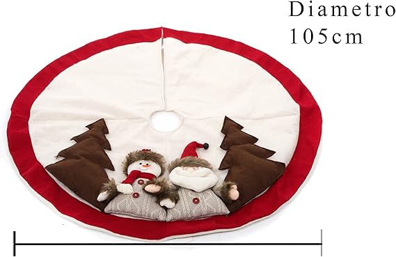 Babbo Natale 105.Bianchi Dino Xq062 01 Copribase Con Babbo Natale E Pupazzo Neve Tessuto Rosso 7x105x105 Cm Amazon It Casa E Cucina