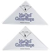 No Curl Collar Polo Shirt Collar Stays 20 Pair Refill Pack: Peel-&amp;-Stick, Temporary