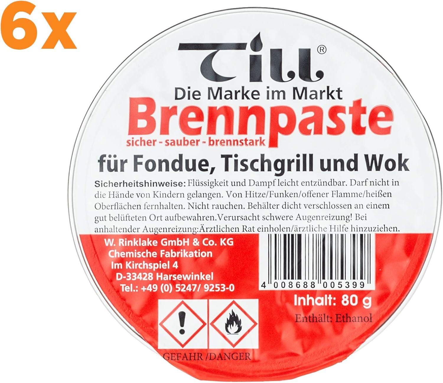 Till Fondue Gel 3 x 80g pots per Pack - Different Sets (2X Set of 3 80g (6 Pieces)) - Image 3