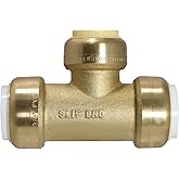 1 Pcs XFITTING 3/4" PVC x 3/4" PVC x 3/4" CTS Push Fit Tee, 3/4 Inch Push To Connect Tee