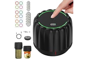 Bunyta Electric Mason Jar Vacuum Sealer Kit - Portable Jar Vacuum Sealer for Canning Jars, with Wide and Regular Mouth Mason Lids, Food Storage Vacuum Sealing Machine, Lids Included, Opener