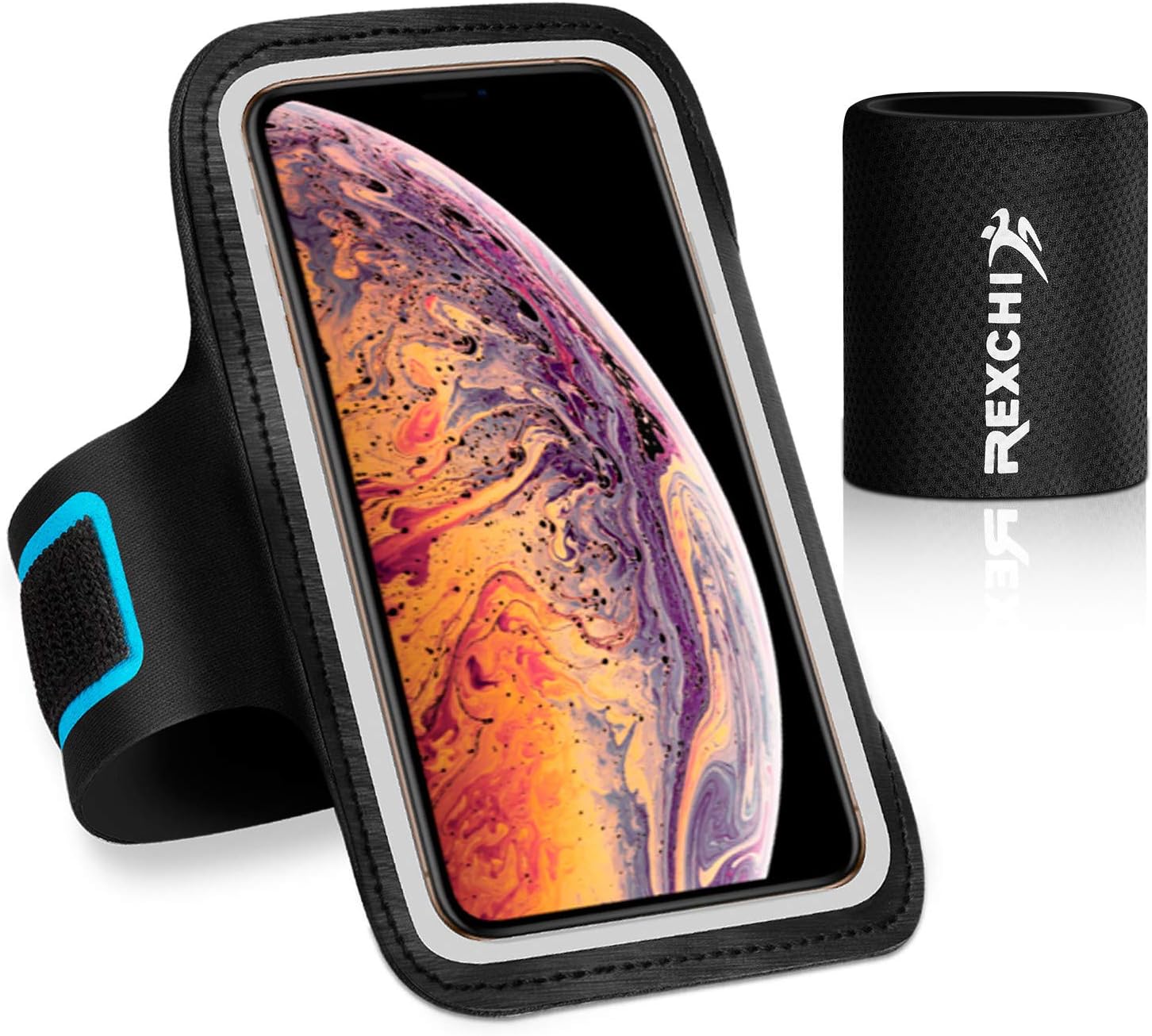AOLIGEI Running Armband, Sports Phone Armband (Up to 5.5inch) with Wrist Band for Running, Jogging, Biking and Gym