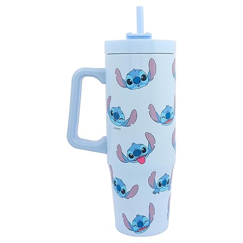 Disney Stitch 900ml Insulated Tumbler with Straw and Lid | Official Stitch Merchandise by Polar Gear |Double Wall Stainless Steel Tumbler Insulated Cup