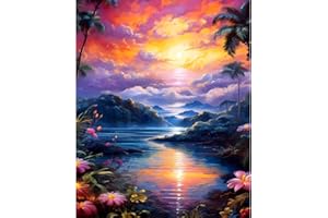 Sretoul Paint by Numbers Lake- Landscape Paint by Numbers Kit for Adults for Decor Gift 16X20 Inch