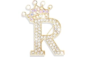 HUASAI Brooches and Pins for Women A-Z Letter Brooch Pins Rhinestone Brooches for Socks Backpacks Crafts Fashion Crystal Initial Pins Stocking Stuffers for Women Personalized Jewelry Gifts
