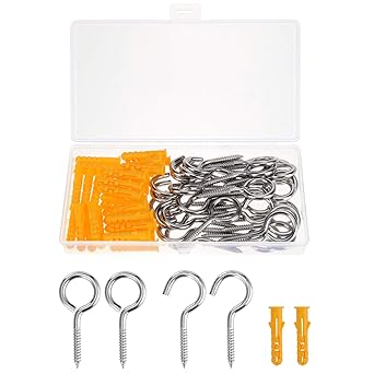 304 Stainless Steel Self Tapping Ceiling Cup Hook Screws Heavy