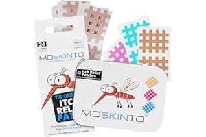 Moskinto The Original Itch Relief Patch, Mosquito Bite Patches for Kids and Adults, Instant Relief Natural Patches for Bug Bites, Travel Pack + Family Pack, Nude & Colorful Patches, 66 Count