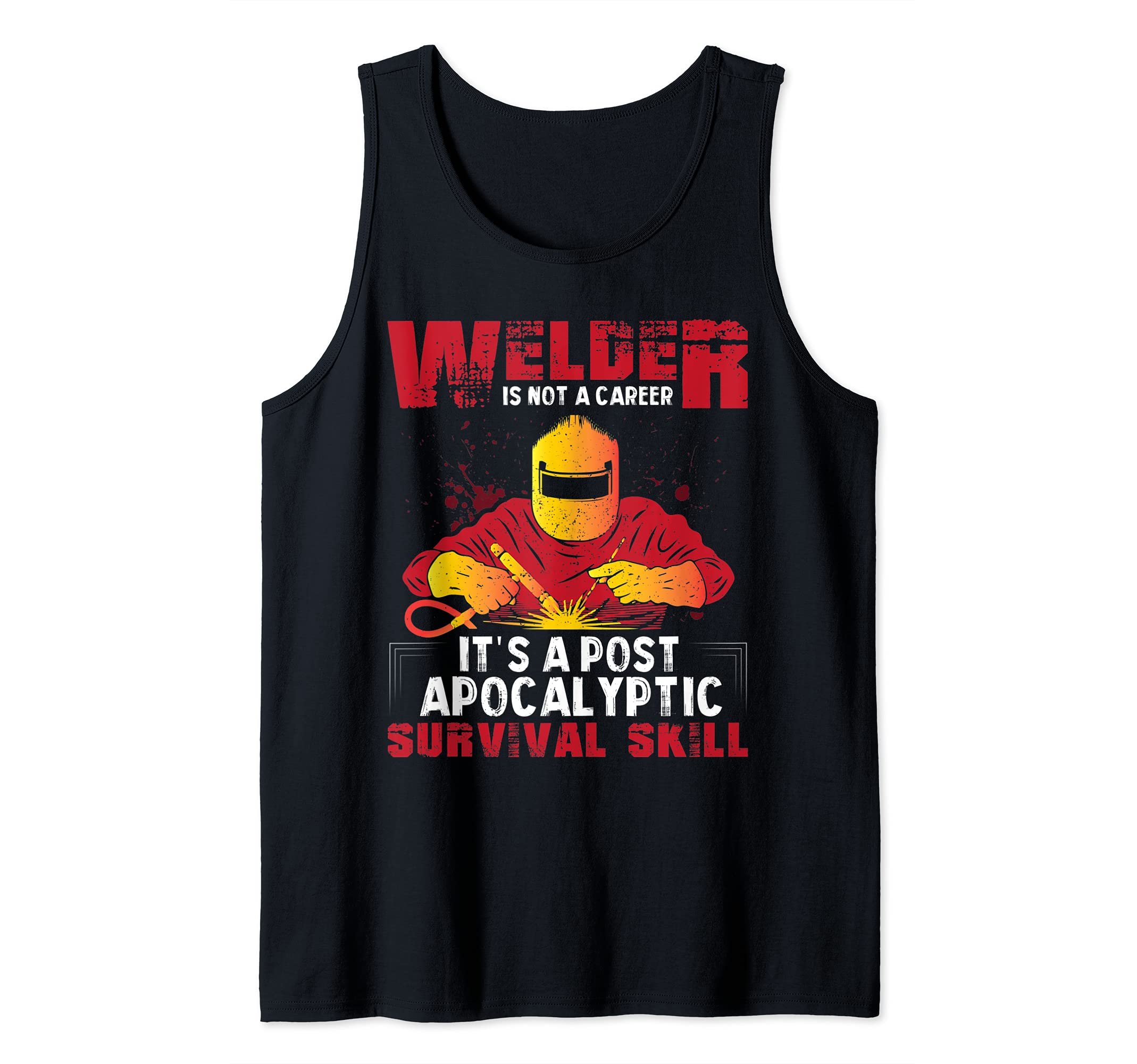 Funny Welder & Welding USA Flag Automotive Mechanic Tank Top