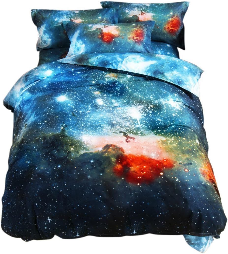Queen Size Oil Print 3d Bedding Set Duvet Cover Bed Sheet Pillow Cases Green Series Galaxy Series