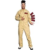 Mad Engine Ghostbusters Adult Costume Zip up Jumpsuit with 4 Interchangeable Patches