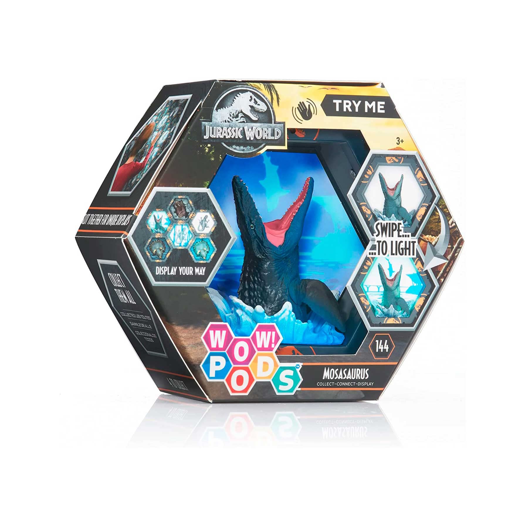 WOW! PODS Jurassic World Dinosaur Mosasaurus | Light-Up Bobble-Head Figure | Official Jurassic World Dominion Merchandise, Toys and Gifts for Boys and Girls, Aged 5+