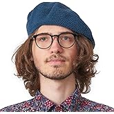 CHARM Knit Tam Hats for Women & Men, Cotton Beret-Style Crochet Beanie Cap Handmade for Summer & Winter