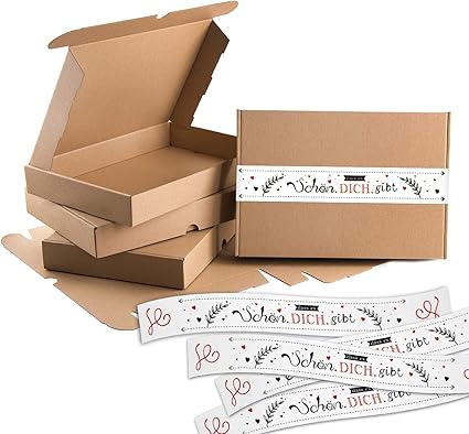 Logbuch-Verlag - Caja de regalo grande de papel de estraza + pegatina con texto en alemán