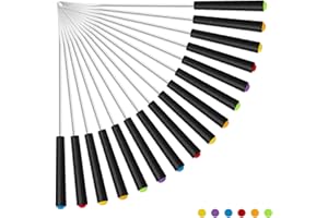 16 Pcs Fondue Forks, 9.25 Inch Stainless Steel Fondue Sticks with Heat Protected Handle, Long Forks Suitable for Chocolate Fo