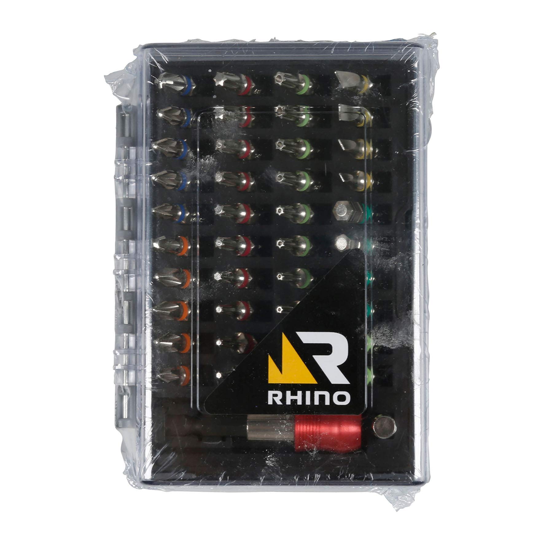 Rhino Avec Porte-embout 22832 Screwdriver Bit Set 42 Pieces with Bit Holder S2 Steel Coloured NC