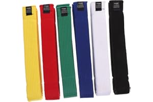 6pcs Taekwondo Belt Kung Fu Uniform Boys Belts Men's Black Suits Karate Training Gear Colored Ranking Belts Taekwondo Karate 